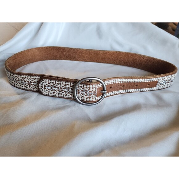 Lucky Brand Women’s Leather Belt XS Embroidered Boho Western Cowgirl - Picture 11 of 11